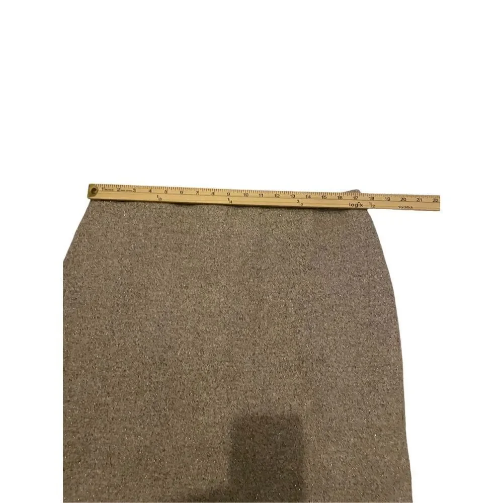 NWT Ann Taylor Silver Gray Shimmery Straight Pencil Skirt Size 14 Wool Blend